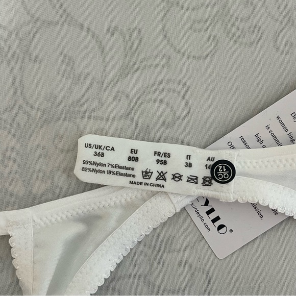 NEW Deyllo Women's Sexy Lace Balconette White See Through Bra Size 36B - Picture 7 of 10